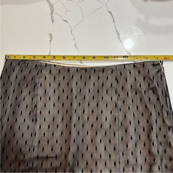 Tracy Reese | Black Taffetta Lace Mesh Skirt 8 - Picture 14 of 16